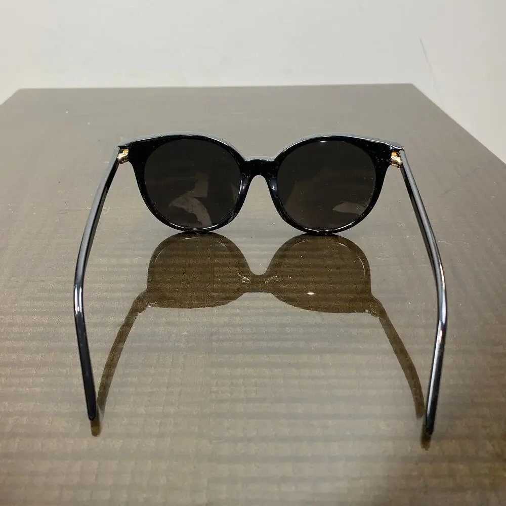 Gucci GG0091SA 001 Full Rim Round Black Sunglasses